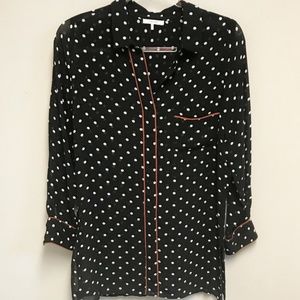 GANNI Sheer Black and White Tunic SZ38